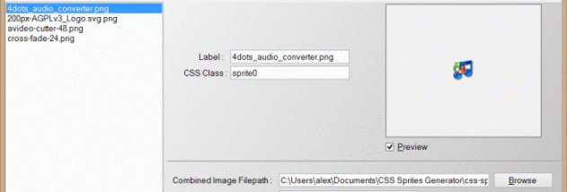 CSS Sprites Generator screenshot
