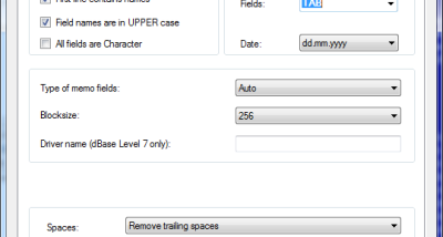 CSV to DBF Converter screenshot