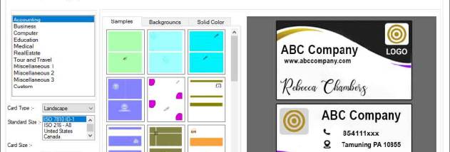Customizable Business Card Maker Tool screenshot