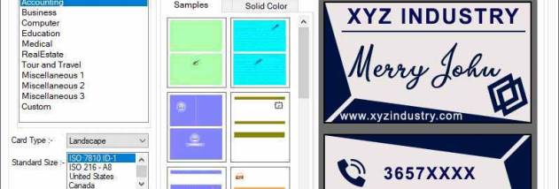 Customize Business Card Maker Program screenshot