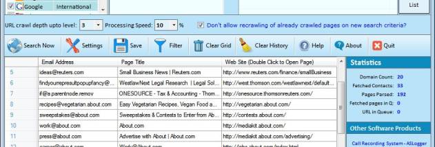 Cute Web Email Address Extractor screenshot