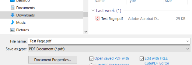 CutePDF Professional screenshot