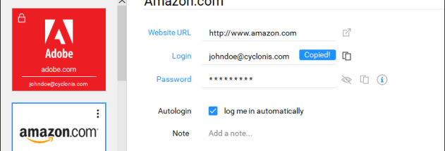 Cyclonis Password Manager screenshot