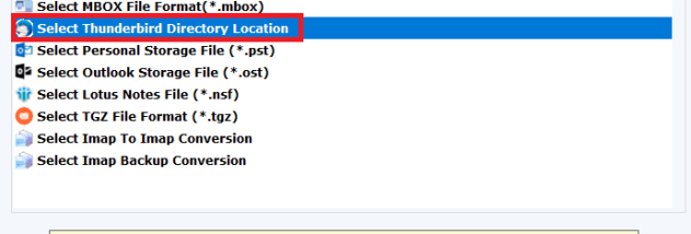 DailySoft Thunderbird to TGZ Converter screenshot