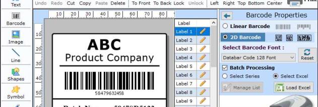Databar Code 128 Barcode Tool screenshot