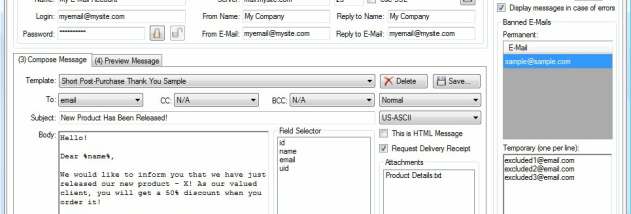 Database E-Mailer Trial screenshot