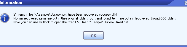 DataNumen Outlook Repair screenshot