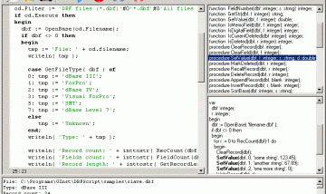 DBF Script screenshot