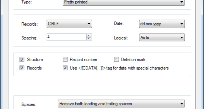 DBF to XML Converter screenshot