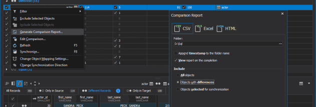 dbForge Data Compare for MySQL screenshot