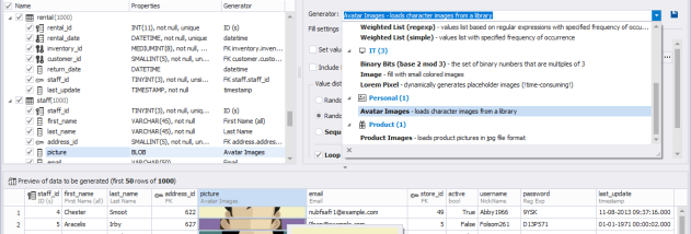 dbForge Data Generator for MySQL screenshot