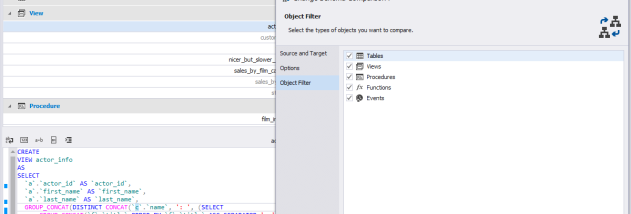 dbForge Schema Compare for MySQL screenshot