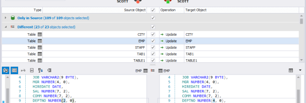 dbForge Schema Compare for Oracle screenshot