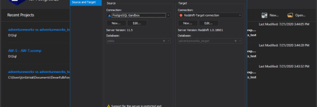 dbForge Schema Compare for PostgreSQL screenshot