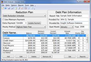 Debt Analyzer screenshot