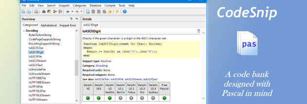 DelphiDabbler CodeSnip screenshot