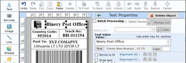 Design Postal Barcode Program screenshot