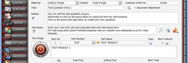 Desk Quote Professional screenshot