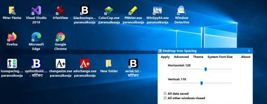 Desktop Icon Spacing screenshot