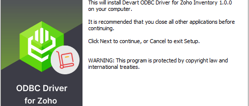 Devart ODBC Driver for Zoho Inventory screenshot