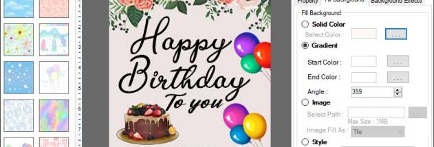 Digital Birthday Card Printing Software screenshot