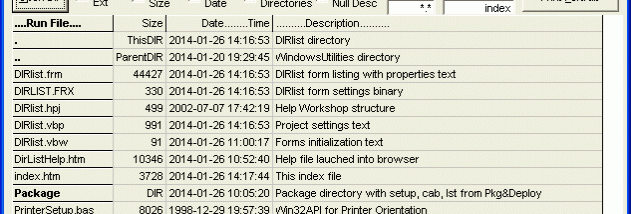 DIRlist screenshot