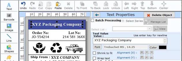 Distribution Barcode Label Application screenshot
