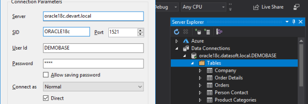 dotConnect for Oracle screenshot