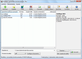 Doxillion, convertidor de documentos gratis screenshot
