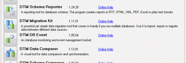 DTM Dashboard screenshot