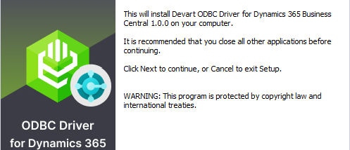 Dynamics 365 Business Central ODBC Driver screenshot