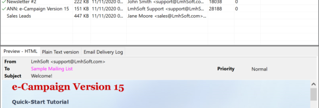 e-Campaign screenshot