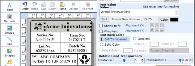 EAN8 Barcode Label Creating Software screenshot