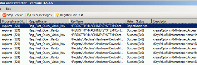 EaseFilter Registry Filter Driver SDK screenshot
