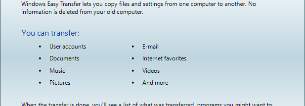 Easy Transfer for Windows 10 screenshot
