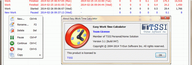 Easy Work Time Calculator screenshot