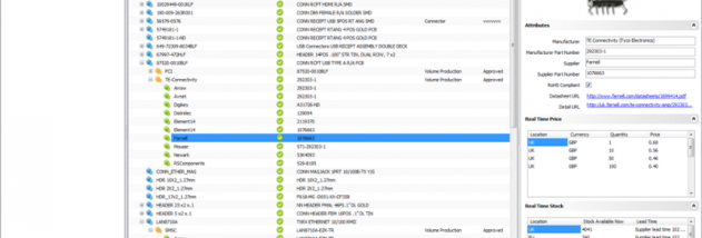 Electronic Component and BOM Management screenshot