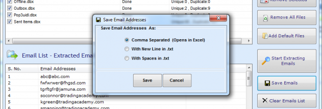 Email Extractor Outlook Express screenshot