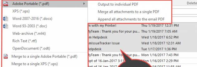 Email to PDF for Outlook screenshot