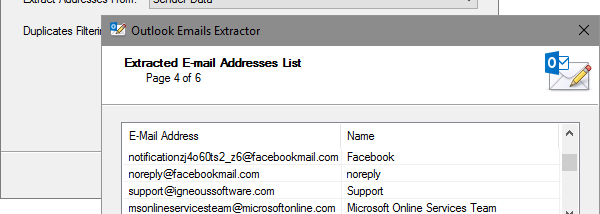 Emails Extractor for Outlook screenshot