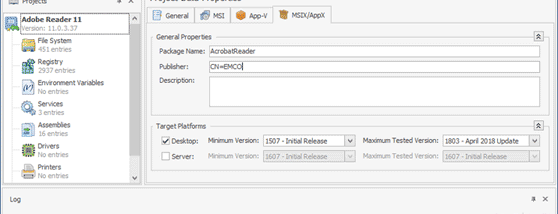 EMCO MSI Package Builder Professional Edition screenshot