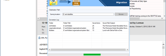 EML to MSG Converter screenshot