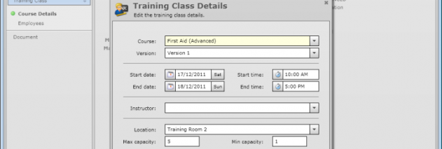 Employee Training Manager screenshot