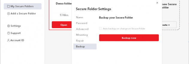ENC DataVault screenshot