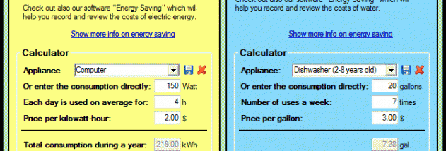 Energy Costs Calculator screenshot