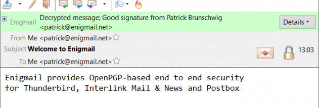 Enigmail screenshot