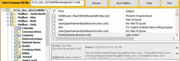 Enstella Exchange Recovery Software screenshot