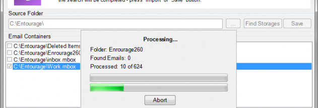 Entourage to Outlook Transfer screenshot
