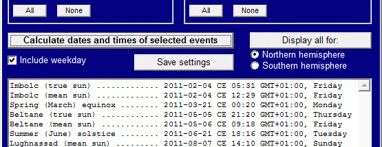 Equinoxes, Solstices and Cross-Quarter Days screenshot