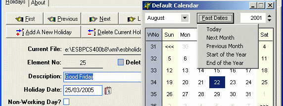 ESBPCS-Dates for VCL screenshot